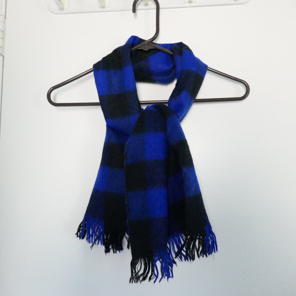 COPY - vintage 80's blue buffalo plaid unisex scarf